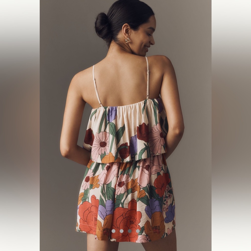 NWT FARM RIO for Anthropologie Tiered Floral Mini Dress - Picture 9 of 13